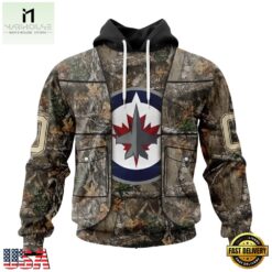 NHL Winnipeg Jets Specialized Unisex Vest Kits With Realtree Camo Hoodie, T Shirt, NHL 3D Game Day Tee Nhl Winnipeg Jets Specialized Unisex Vest Kits With Realtree Camo Hoodie T Shirt 1