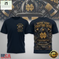Notre Dame Fighting Irish 2026 NCAA Firefighter Built for the Fire 3D Shirt , NCAA College 3D Shirt Notre Dame Fighting Irish 2026 Ncaa Firefighter Built For The Fire 3D Shirt