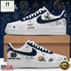 Notre Dame Fighting Irish 2026 NCAA Football Back To School Air Force 1 Shoes Sneakers , Sporty Sneakers Shoes Notre Dame Fighting Irish 2026 Ncaa Football Back TO School Air Force 1 Shoes Sneakers