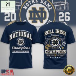 Notre Dame Fighting Irish NCAA Road to Glory 2026 Football Champions 3D Shirt , NCAA College 3D Shirt Notre Dame Fighting Irish Ncaa Road TO Glory 2026 Football Champions 3D Shirt