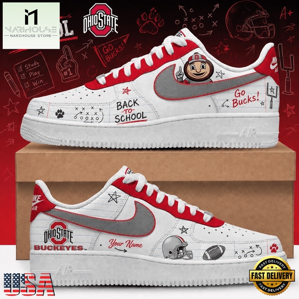 Ohio State Buckeyes 2026 NCAA Football Back To School Air Force 1 Shoes Sneakers , Sporty Sneakers Shoes Ohio State Buckeyes 2026 NCAA Football Back To School Air Force 1 Shoes Sneakers , Sporty Sneakers Shoes