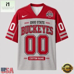 Ohio State Buckeyes NCAA College Team Pride Personalized Football jersey, NCAA Football Fan Jersey Ohio State Buckeyes Ncaa College Team Pride Personalized Football Jersey