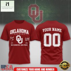 Oklahoma Sooners NCAA Campus Pride Back to School 2026 Personalized 3D Shirt , NCAA College 3D Shirt Oklahoma Sooners Ncaa Campus Pride Back TO School 2026 Personalized 3D Shirt