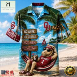 Oklahoma Sooners NCAA No Work No Stress Hawaiian Shirt , Trendy NCAA Hawaiian Oklahoma Sooners Ncaa NO Work NO Stress Hawaiian Shirt