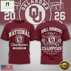Oklahoma Sooners NCAA Road to Glory 2026 Football Champions 3D Shirt , NCAA College 3D Shirt Oklahoma Sooners Ncaa Road TO Glory 2026 Football Champions 3D Shirt