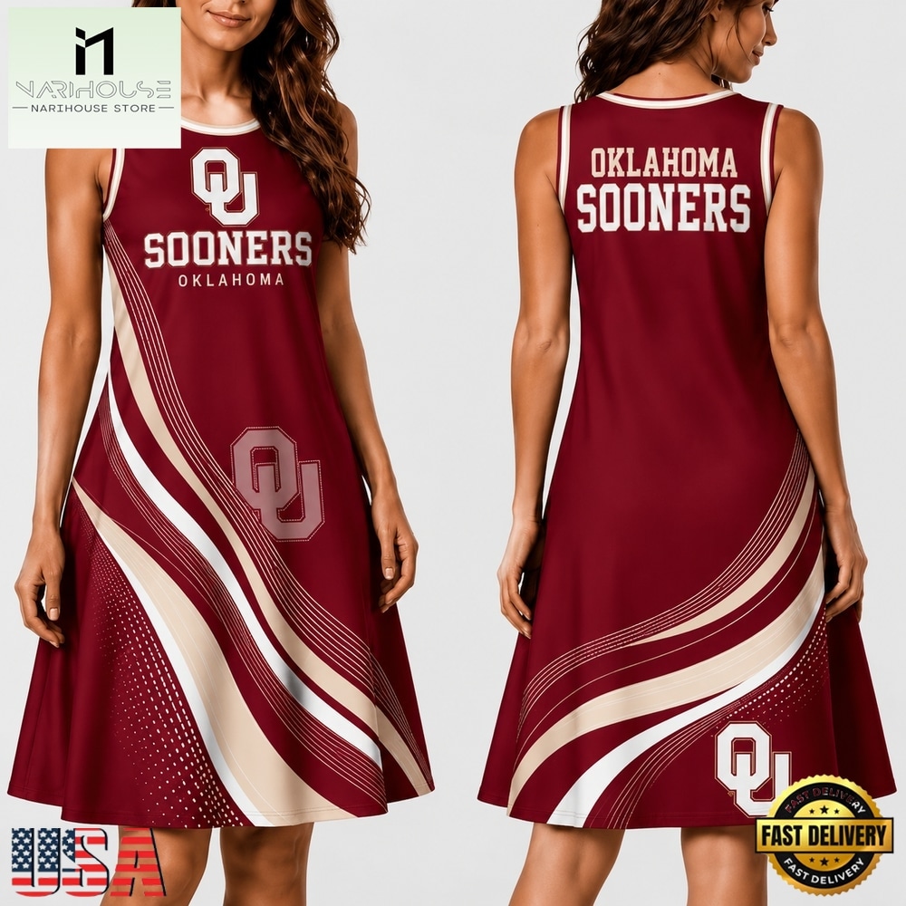 Oklahoma Sooners NCAA Team Pride Women's Sleeveless Dress, NCAA Women Team Dress Oklahoma Sooners NCAA Team Pride Women's Sleeveless Dress, NCAA Women Team Dress