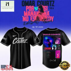 Omar Courtz Por Si Manana No Estoy Tour 2026 Black Baseball Jersey, Concert Baseball Jersey Omar Courtz Por SI Manana NO Estoy Tour 2026 Black Baseball Jersey