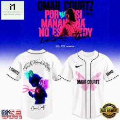 Omar Courtz Por Si Manana No Estoy Tour Signature White Design Baseball Jersey, Concert Baseball Jersey Omar Courtz Por SI Manana NO Estoy Tour Signature White Design Baseball Jersey