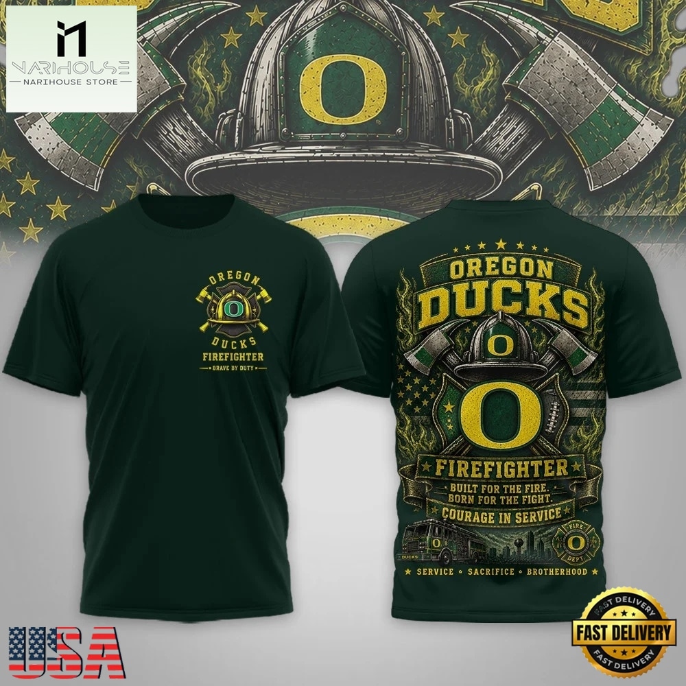 Oregon Ducks 2026 NCAA Firefighter Built for the Fire 3D Shirt , NCAA College 3D Shirt Oregon Ducks 2026 NCAA Firefighter Built for the Fire 3D Shirt , NCAA College 3D Shirt