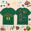 Oregon Ducks NCAA Autism Awareness Puzzle Ribbon T Shirt , NCAA College 3D Shirt Oregon Ducks Ncaa Autism Awareness Puzzle Ribbon T Shirt