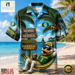 Oregon Ducks NCAA No Work No Stress Hawaiian Shirt , Trendy NCAA Hawaiian Oregon Ducks Ncaa NO Work NO Stress Hawaiian Shirt