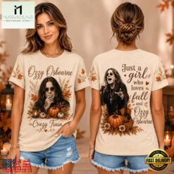Ozzy Osbourne Autumn Pumpkin Portrait Unisex 3D Shirt , Music Fans 3D T Shirt Ozzy Osbourne Autumn Pumpkin Portrait Unisex 3D Shirt