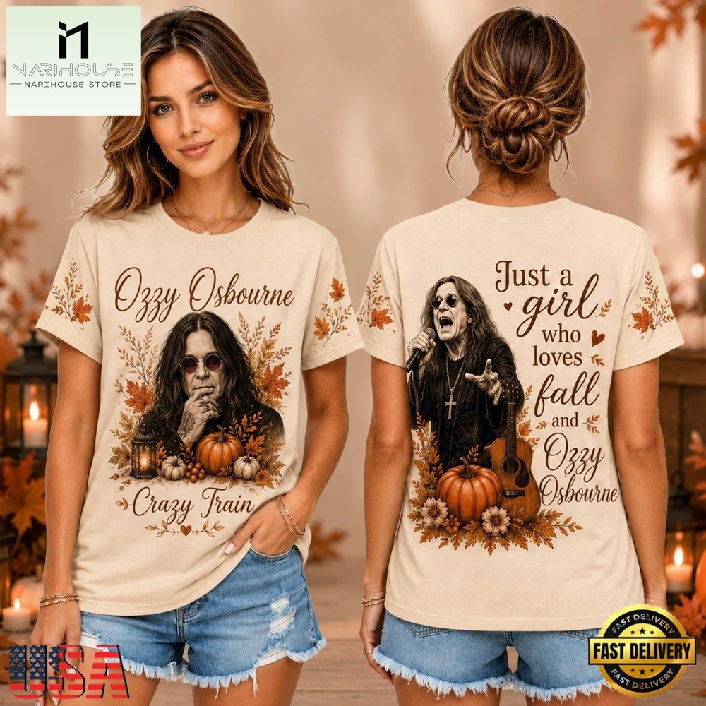Ozzy Osbourne Autumn Pumpkin Portrait Unisex 3D Shirt , Music Fans 3D T Shirt Ozzy Osbourne Autumn Pumpkin Portrait Unisex 3D Shirt , Music Fans 3D T Shirt
