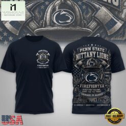 Penn State Nittany Lions 2026 NCAA Firefighter Built for the Fire 3D Shirt , NCAA College 3D Shirt Penn State Nittany Lions 2026 Ncaa Firefighter Built For The Fire 3D Shirt