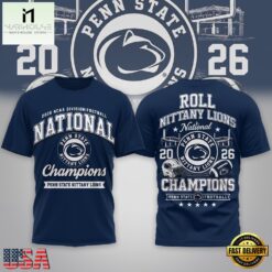 Penn State Nittany Lions NCAA Road to Glory 2026 Football Champions 3D Shirt , NCAA College 3D Shirt Penn State Nittany Lions Ncaa Road TO Glory 2026 Football Champions 3D Shirt