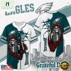 Philadelphia Eagles NFL Game Day Grateful Dead Baseball Jersey Shirt, NFL Game Day Jersey Philadelphia Eagles Nfl Game Day Grateful Dead Baseball Jersey Shirt
