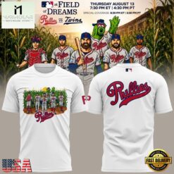 Philadelphia Phillies MLB at Field of Dreams 2026 White T Shirt , Music Fans 3D T Shirt Philadelphia Phillies Mlb AT Field OF Dreams 2026 White T Shirt