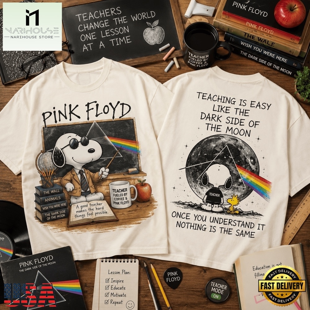Pink Floyd x Snoopy Another Brick in the Classroom 3D Shirt , Popular 3D Music Tee Pink Floyd x Snoopy Another Brick in the Classroom 3D Shirt , Popular 3D Music Tee