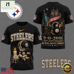 Pittsburgh Steelers NFL 9 11 25th Anniversary Never Forget Memorial 3D T Shirt, NFL Sporty Shirt Pittsburgh Steelers Nfl 9 11 25th Anniversary Never Forget Memorial 3D T Shirt