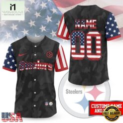 Pittsburgh Steelers NFL American Pride Custom Baseball Jersey Shirt , NFL Game Day Jersey Pittsburgh Steelers Nfl American Pride Custom Baseball Jersey Shirt