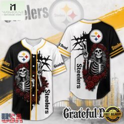 Pittsburgh Steelers NFL Game Day Grateful Dead Baseball Jersey Shirt, NFL Game Day Jersey Pittsburgh Steelers Nfl Game Day Grateful Dead Baseball Jersey Shirt