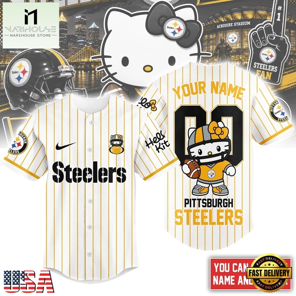 Pittsburgh Steelers NFL Kitty Game Day Custom Baseball Jersey Shirt , NFL Game Day Jersey Pittsburgh Steelers NFL Kitty Game Day Custom Baseball Jersey Shirt , NFL Game Day Jersey