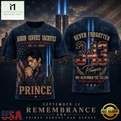 Prince 343 Tribute Portrait and Stars September 11 Remembrance 3D Shirt, Popular 3D Music Tee Prince 343 Tribute Portrait And Stars September 11 Remembrance 3D Shirt