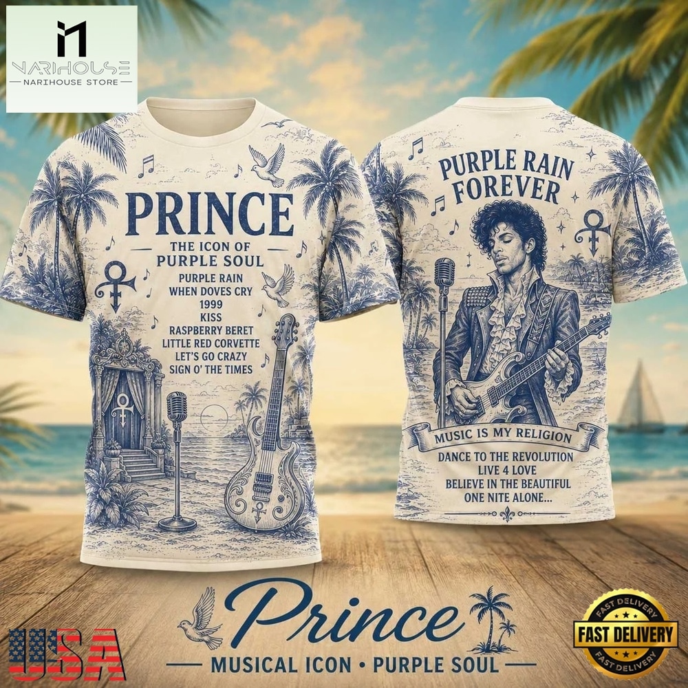 Prince Purple Rain Forever Vintage Photo 3D Shirt , Popular 3D Music Tee Prince Purple Rain Forever Vintage Photo 3D Shirt