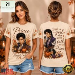 Prince Purple Rain Portrait Fall Pumpkin Autumn 2026 Unisex 3D Shirt , Music Fans 3D T Shirt Prince Purple Rain Portrait Fall Pumpkin Autumn 2026 Unisex 3D Shirt