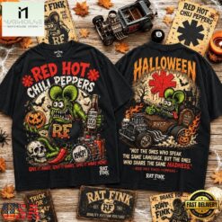 Rat Fink x Red Hot Chili Peppers Halloween Madness 3D Shirt , Popular 3D Music Tee Rat Fink X Red Hot Chili Peppers Halloween Madness 3D Shirt