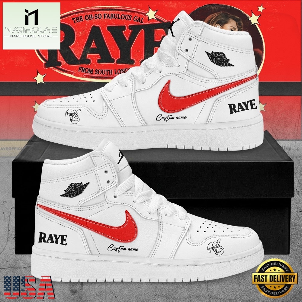 RAYE This Tour May Contain New Music Tour 2026 Custom White Air Jordan 1 Shoes RAYE This Tour May Contain New Music Tour 2026 Custom White Air Jordan 1 Shoes