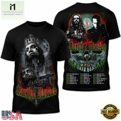 Rob Zombie Marilyn Manson Concert 2026 T Shirt, Popular 3D Music Tee Rob Zombie Marilyn Manson Concert 2026 T Shirt