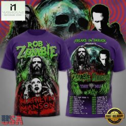 Rob Zombie Tour 2026 All Over Print 3D Shirt, Popular 3D Music Tee Rob Zombie Tour 2026 All Over Print 3D Shirt