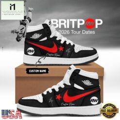 Robbie Williams BRITPOP World Tour 2026 Black Air Jordan 1 Hightop Shoes