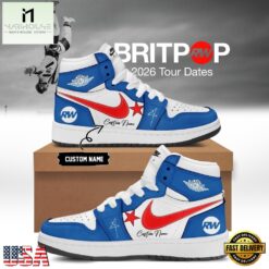 Robbie Williams BRITPOP World Tour 2026 Blue Air Jordan 1 Hightop Shoes