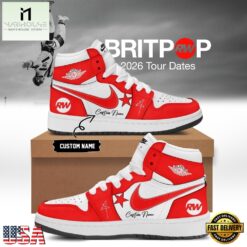 Robbie Williams BRITPOP World Tour 2026 Red Air Jordan 1 Hightop Shoes