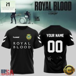 Royal Blood UK Tour 2026 Limited Edition Signature Custom Name & Number T Shirt, Popular 3D Music Tee Royal Blood UK Tour 2026 Limited Edition Signature Custom Name Number T Shirt
