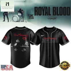 Royal Blood UK Tour 2026 Limited Edition Signature Graphic Baseball Jersey, Concert Baseball Jersey Royal Blood UK Tour 2026 Limited Edition Signature Graphic Baseball Jersey