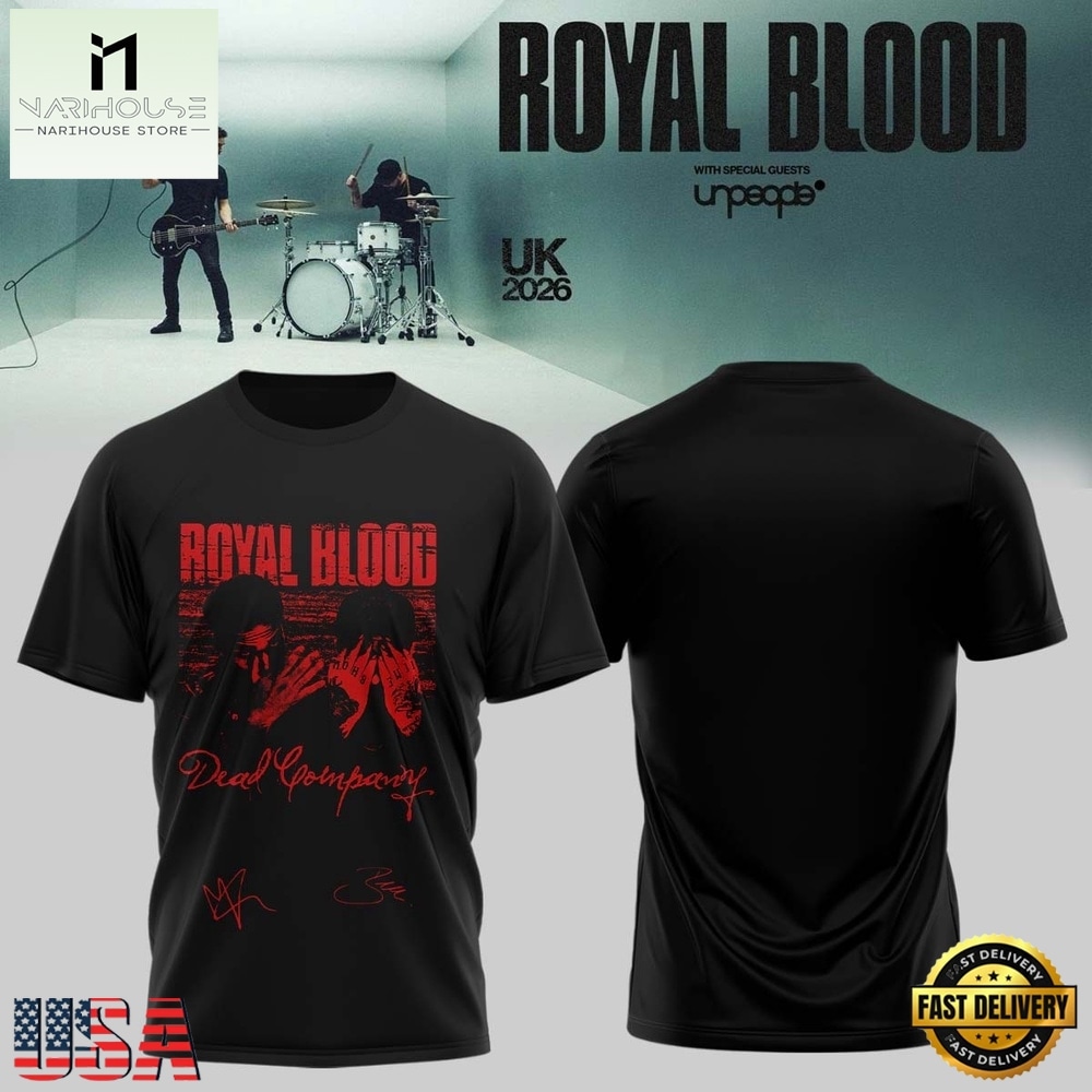 Royal Blood UK Tour 2026 Signature Graphic 3D Shirt, Popular 3D Music Tee Royal Blood UK Tour 2026 Signature Graphic 3D Shirt, Popular 3D Music Tee
