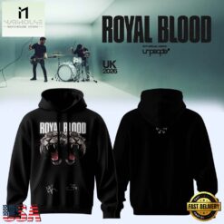 Royal Blood UK Tour 2026 Signed Black Hoodie, Popular 3D Music Tee Royal Blood UK Tour 2026 Signed Black Hoodie