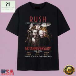 Rush Fifty Something Tour 2026 58th Anniversary Signatures T Shirt, Music Fan 2D Shirt Rush Fifty Something Tour 2026 58th Anniversary Signatures T Shirt