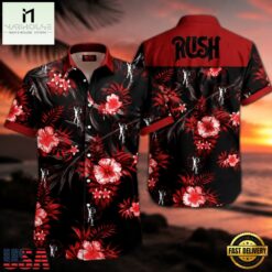 Rush Red Hibiscus Hawaiian Shirt