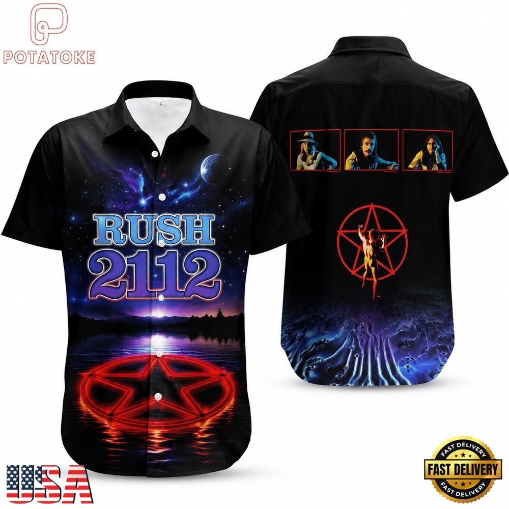 Rush Rock Band 2112 Album Hawaiian Shirt Rush Rock Band 2112 Album Hawaiian Shirt