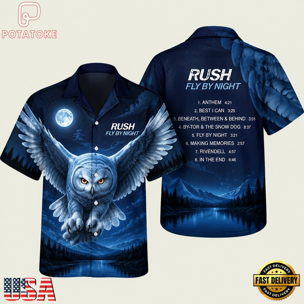 Rush Rock Band Fly By Night Hawaiian Shirt Rush Rock Band Fly By Night Hawaiian Shirt