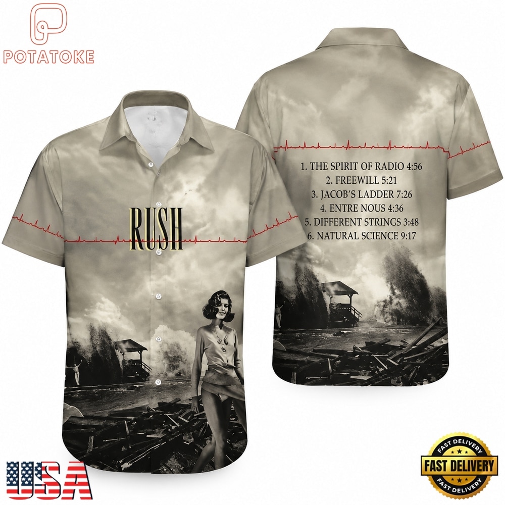 Rush Rock Band Permanent Waves Hawaiian Shirt Rush Rock Band Permanent Waves Hawaiian Shirt