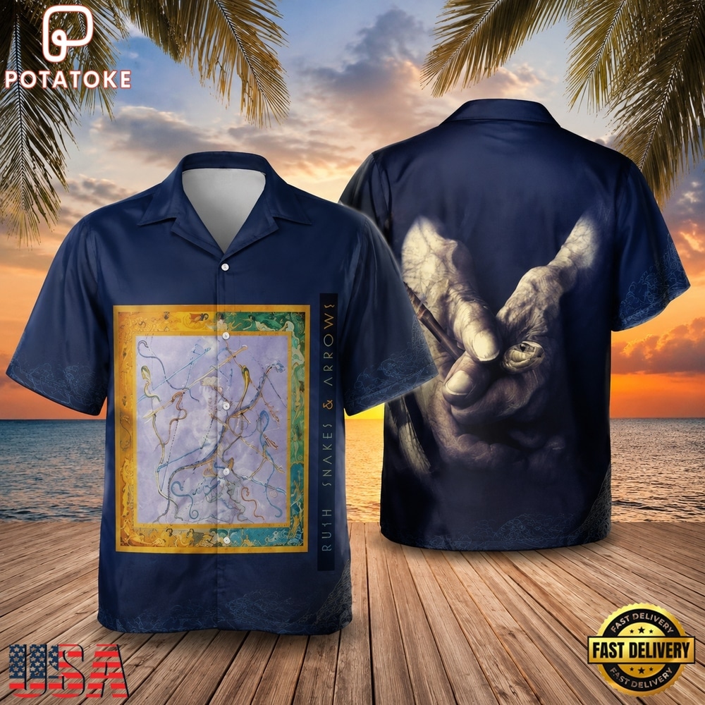 Rush Snakes & Arrows Art Hawaiian Shirt Rush Snakes & Arrows Art Hawaiian Shirt