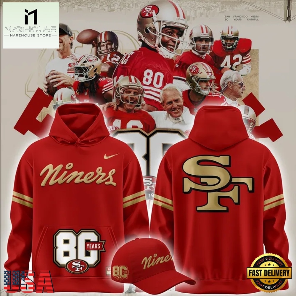 San Francisco 49ers 80th Year Anniversary 2026 Exclusive Hoodie, Hot 3D Shirt Trend San Francisco 49ers 80th Year Anniversary 2026 Exclusive Hoodie, Hot 3D Shirt Trend