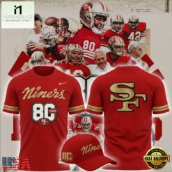 San Francisco 49ers 80th Year Anniversary 2026 Exclusive T Shirt, Hot 3D Shirt Trend San Francisco 49ers 80th Year Anniversary 2026 Exclusive T Shirt