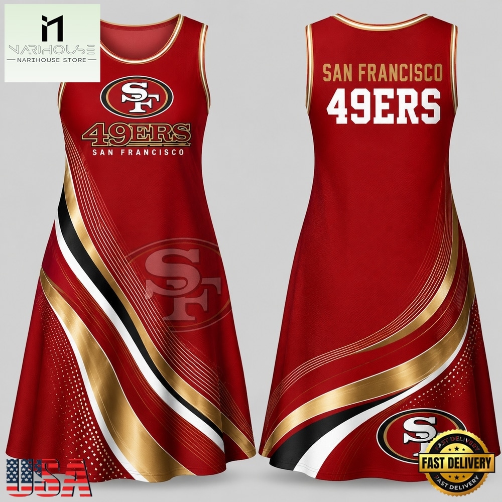 San Francisco 49ers NFL Team Pride Women's Sleeveless Dress, NCAA Women Team Dress San Francisco 49ers NFL Team Pride Women's Sleeveless Dress, NCAA Women Team Dress