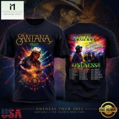 Santana and The Doobie Brothers Oneness Tour 2026 3D Shirt , Music Fans 3D T Shirt Santana And The Doobie Brothers Oneness Tour 2026 3D Shirt